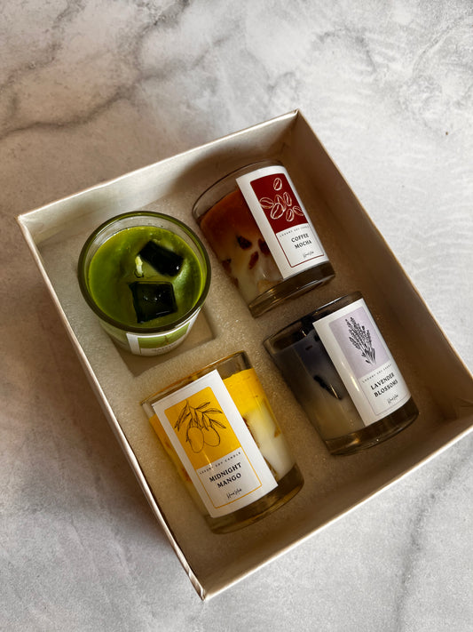 Coffee, Matcha & more | Flavoured candle box of 4