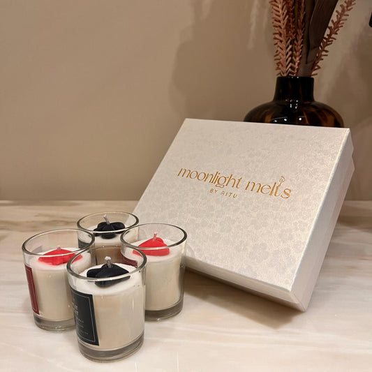 Teen Patti Shot Glass Candles - Set of 4